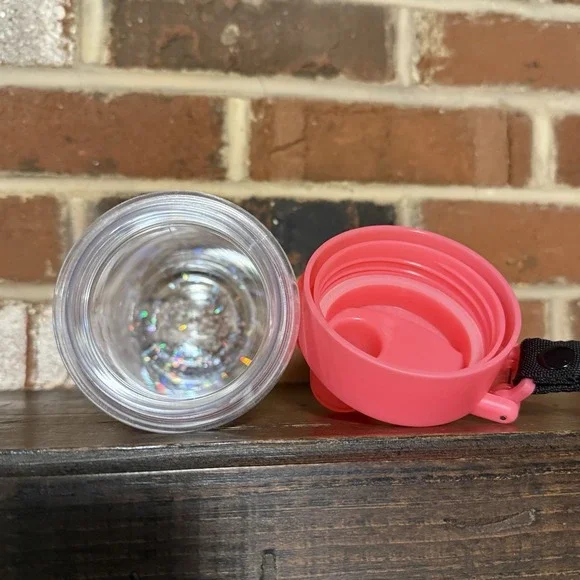 Victoria's Secret Pink Collegiate Water Bottle Glitter Pink Dog Flip top spout - Picture 6 of 6